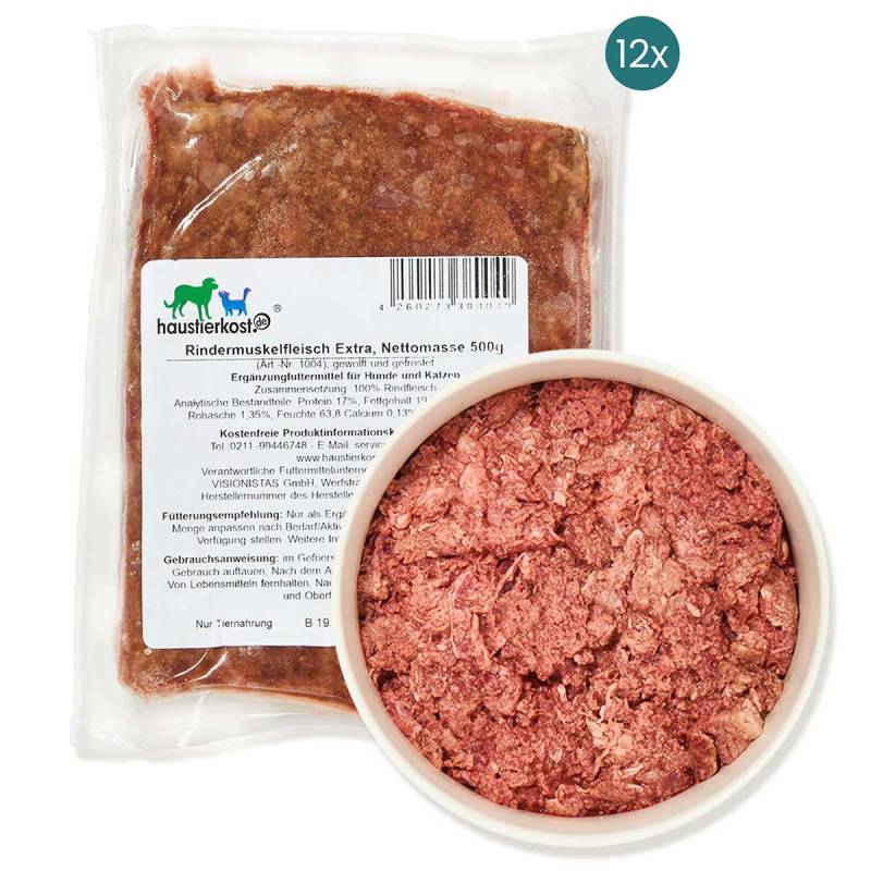 Haustierkost Rindermuskelfleisch Extra 12x500 g von haustierkost