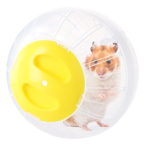 Hamsterball, Gymnastikball Hamster 14,5cm, Hamster Run Ball, Hamsterrad Übungsball Kunststoff, Hamsterkugel für Zwerghamster, Meerschweinchen, Rennmaus, Pet Jogging Spielen (Gelb) von heavenlife