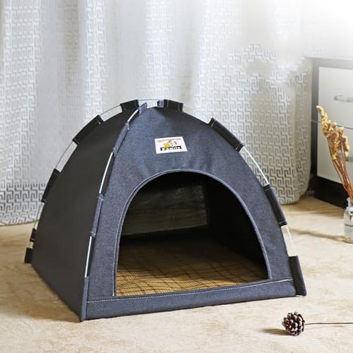 Katzenzelt für Indoor-Katzen, weiches Bett für Hund und Katze, mit weicher Matte, bequem und stabil, Größe M, Grau Katzenzelt für Indoor-Katzen, weiches Bett für Hund und Katze, mit weicher Matte, bequem und stabil, Größe M, Grau von helioflicker