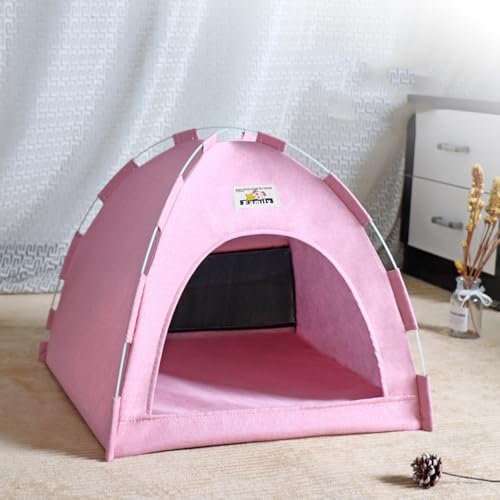 Katzenzelt für Indoor-Katzen, weiches Bett für Hund und Katze, mit weicher Matte, bequem und stabil, M, Pink Katzenzelt für Indoor-Katzen, weiches Bett für Hund und Katze, mit weicher Matte, bequem und stabil, M, Pink von helioflicker