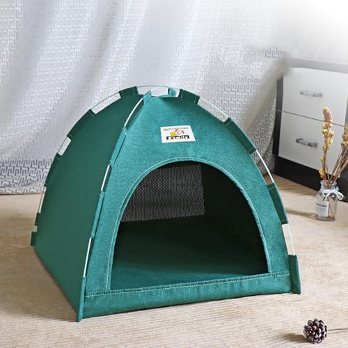 Katzenzelt für Indoor-Katzen, weiches Bett für Hund und Katze, mit weicher Matte, bequem und stabil, S, Grün Katzenzelt für Indoor-Katzen, weiches Bett für Hund und Katze, mit weicher Matte, bequem und stabil, S, Grün von helioflicker