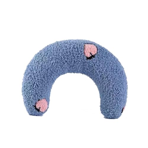helioflicker Kissen für Katzen, ultraweich, flauschig, beruhigendes Spielzeug, halber Donut-Kuscheltier, U-förmiges Katzenkissen, fördert den Schlaf, Nackenkissen, Blau helioflicker Kissen für Katzen, ultraweich, flauschig, beruhigendes Spielzeug, halber Donut-Kuscheltier, U-förmiges Katzenkissen, fördert den Schlaf, Nackenkissen, Blau von helioflicker