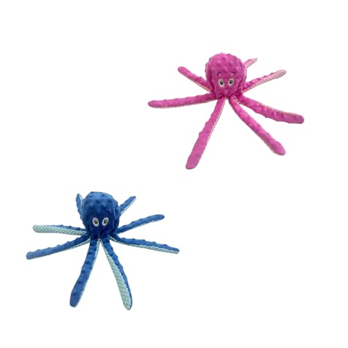 helioflicker Quietschendes Hundespielzeug, Oktopus-Spielzeug, Kauspielzeug für Welpen, interaktives Hundespielzeug, um sie zu beschäftigen, Blau + Rosa, 2 Stück helioflicker Quietschendes Hundespielzeug, Oktopus-Spielzeug, Kauspielzeug für Welpen, interaktives Hundespielzeug, um sie zu beschäftigen, Blau + Rosa, 2 Stück von helioflicker