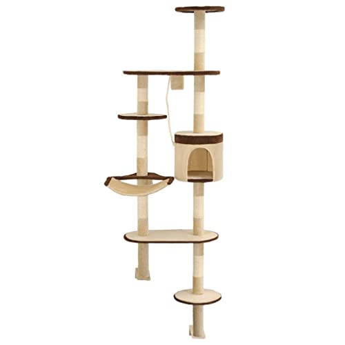 3702091 Kratzbaum für Katzen, Plüschtiere, Sisal, Wandmontage, 194 cm, Beige und Braun 3702091 Kratzbaum für Katzen, Plüschtiere, Sisal, Wandmontage, 194 cm, Beige und Braun von helloshop26