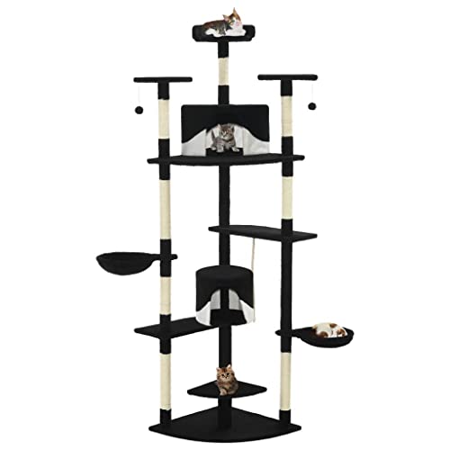 3702107 Kratzbaum für Katzen, Plüschtiere, Sisal, 203 cm, Schwarz und Weiß 3702107 Kratzbaum für Katzen, Plüschtiere, Sisal, 203 cm, Schwarz und Weiß von helloshop26
