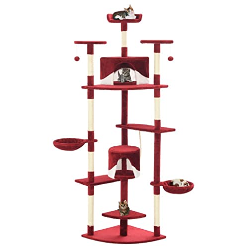 3702142 Kratzbaum für Katzen, Plüschtiere, Sisal, 203 cm, Rot und Weiß 3702142 Kratzbaum für Katzen, Plüschtiere, Sisal, 203 cm, Rot und Weiß von helloshop26