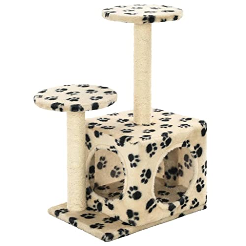 Kratzbaum Kratzbaum Katzenhöhle Spielzeug Plüschtiere Sisal 60 cm Beige Pfotenmuster 3702126 Kratzbaum Kratzbaum Katzenhöhle Spielzeug Plüschtiere Sisal 60 cm Beige Pfotenmuster 3702126 von helloshop26