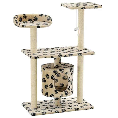 Kratzbaum Kratzbaum Katzenhöhle Spielzeug Plüschtiere Sisal 95 cm Beige Pfotenmotiv 3702176 Kratzbaum Kratzbaum Katzenhöhle Spielzeug Plüschtiere Sisal 95 cm Beige Pfotenmotiv 3702176 von helloshop26