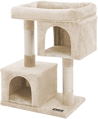 Kratzbaum aus Sisal zum Schärfen der Krallen, 2 luxuriöse Höhlen, Spielhaus, Möbel für Kätzchen, Katzen und Katzen, Farbe Beige, 12_0000156 Kratzbaum aus Sisal zum Schärfen der Krallen, 2 luxuriöse Höhlen, Spielhaus, Möbel für Kätzchen, Katzen und Katzen, Farbe Beige, 12_0000156 von helloshop26