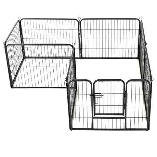 Laufstall für Hunde, 8 Paneele, Stahl, 60 x 80 cm, Schwarz 02_0000566 Laufstall für Hunde, 8 Paneele, Stahl, 60 x 80 cm, Schwarz 02_0000566 von helloshop26