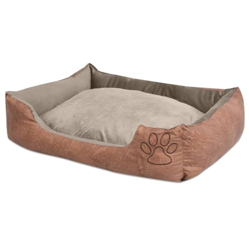 helloshop26 Hundebett mit Kissen, Kunstleder, XXL, 110 x 80 cm, Beige 02_0001562 helloshop26 Hundebett mit Kissen, Kunstleder, XXL, 110 x 80 cm, Beige 02_0001562 von helloshop26