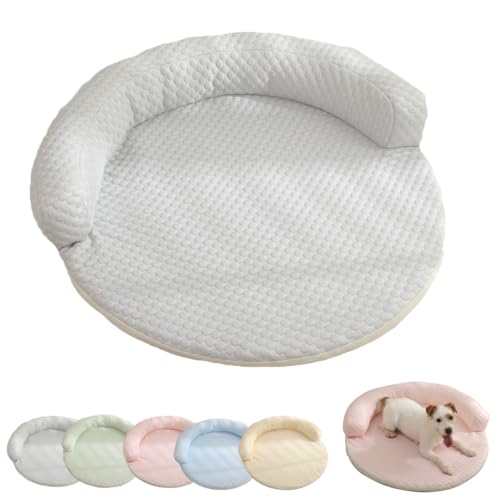 Breeze Bed for Cats, LapCatz Breeze Bed, Summer Ice-Silk Pet Cooling Mat, Breathable and Cool Round Pet Mat for Cat and Dog (Gray,90cm) von heofonm