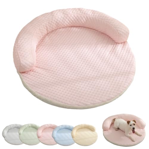 Breeze Bed for Cats, LapCatz Breeze Bed, Summer Ice-Silk Pet Cooling Mat, Breathable and Cool Round Pet Mat for Cat and Dog (Pink,90cm) von heofonm
