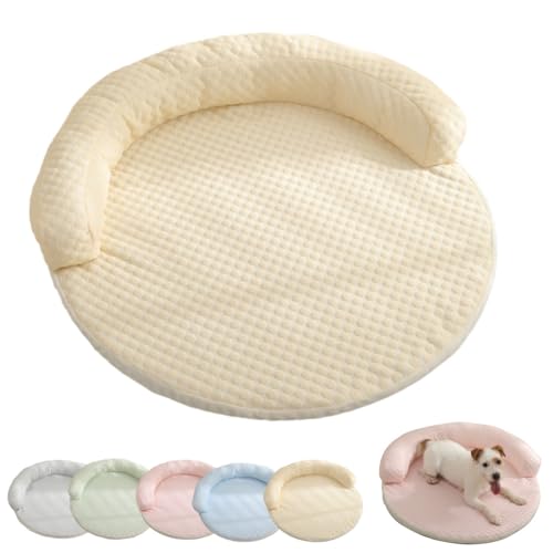Breeze Bed for Cats, LapCatz Breeze Bed, Summer Ice-Silk Pet Cooling Mat, Breathable and Cool Round Pet Mat for Cat and Dog (Yellow,90cm) von heofonm
