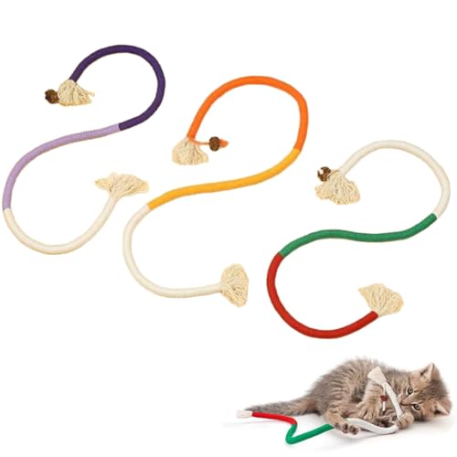 Celery Pets Cat Chew Rope, Catnip-Infused Organic Cotton Chew Rope Toys for Cats, 28in Cat Chews Ropes for Teeth (1 Set (3Pcs)) von heofonm