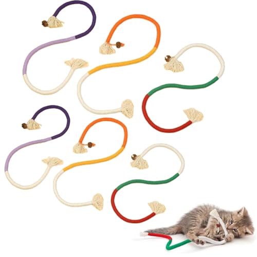 Celery Pets Cat Chew Rope, Catnip-Infused Organic Cotton Chew Rope Toys for Cats, 28in Cat Chews Ropes for Teeth (2 Set (6Pcs)) von heofonm