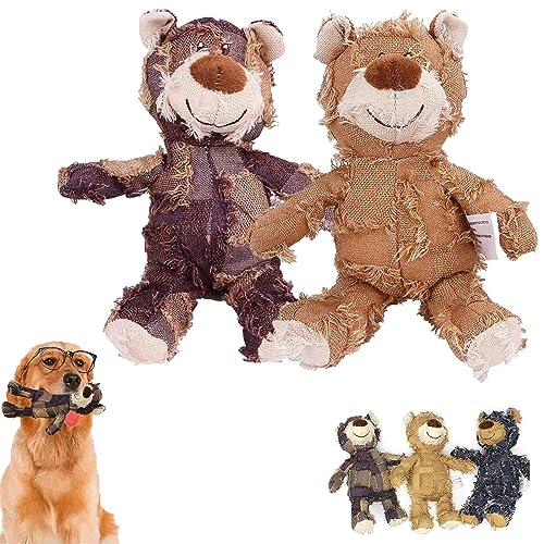 Extreme Bear Dog Toy, Extremebear Dog Companion for Heavy Chewers, Indestructible Dog Chew Toys, Pawzvista Extreme Bear Dog Toy, Indestructible Robust Bear (Brown and Purple) von heofonm