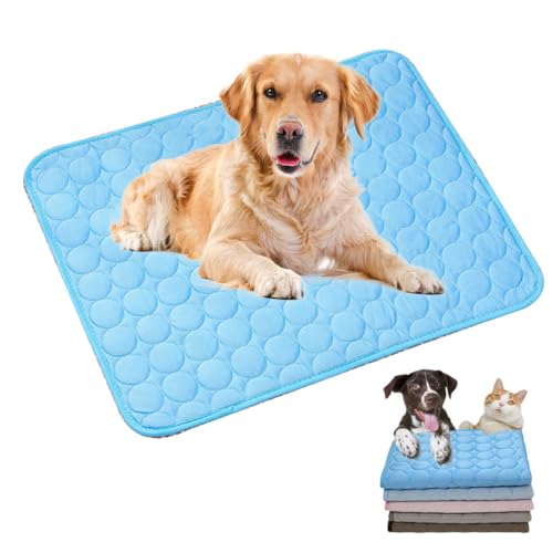 heofonm Kühlmatte Hund, Kühlmatte für Hunde, Kühlmatte für Den Sommer für Hund & Katze, Selbstkühlende Hundematte, Abrieb- und Bissfest Natürliche Kühlung (Blau,S) von heofonm