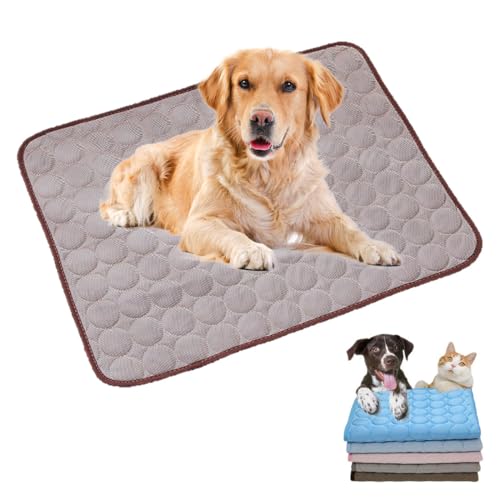 heofonm Kühlmatte Hund, Kühlmatte für Hunde, Kühlmatte für Den Sommer für Hund & Katze, Selbstkühlende Hundematte, Abrieb- und Bissfest Natürliche Kühlung (Grau,M) von heofonm