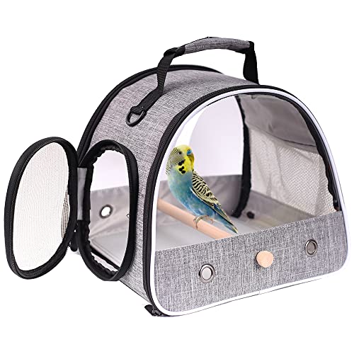 Kleine Vogeltragetasche, tragbare Vogel-Reisetasche für Sittiche, Papageien, Nymphensittiche, Meerschweinchen, Bartdrache, Reptilien-Träger für Wandern, Tierarztbesuch, Fahrradfahrt (Grau, Träger) Kleine Vogeltragetasche, tragbare Vogel-Reisetasche für Sittiche, Papageien, Nymphensittiche, Meerschweinchen, Bartdrache, Reptilien-Träger für Wandern, Tierarztbesuch, Fahrradfahrt (Grau, Träger) von hereex