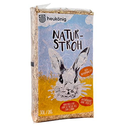 Heukönig - 100% Natürliches Stroh in 1x1kg Beuteln - Staubfrei und Umweltfreundliches Naturstroh, handlich Verpackt von heukoenig.de