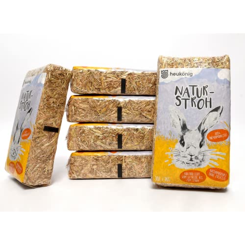 Heukönig - 100% Natürliches Stroh in 6x1kg Beuteln - Staubfrei und Umweltfreundliches Naturstroh, handlich Verpackt von heukoenig.de