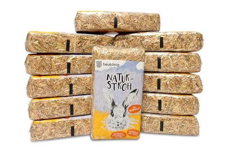 heukoenig.de 100% Stroh 12kg in handlichen 1kg Beuteln (12kg) - natürlich Beste Qualtiät von heukoenig.de