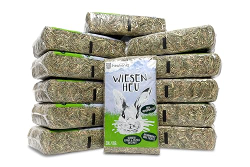 12 kg Wiesenheu in handlichen 1 kg Beuteln (12kg) - Futter und Einstreu für Kleintiere… von heukoenig.de