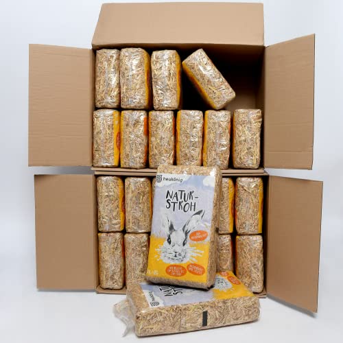 Heukönig - 100% Natürliches Stroh in 24x1kg Beuteln - Staubfrei und Umweltfreundliches Naturstroh, handlich Verpackt von heukoenig.de