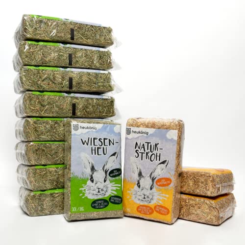 Heukönig 9x1kg Heu und 3x1kg Stroh Kombi-Paket, Perfekt als Einstreu und Futter - Natürlich & Staubfrei Heukönig 9x1kg Heu und 3x1kg Stroh Kombi-Paket, Perfekt als Einstreu und Futter - Natürlich & Staubfrei von heukoenig.de