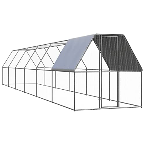 heybb Outdoor-Hühnerkäfig 2x12x2 m Verzinkter Stahl HüHnerstall FüR 10 HüHner Chicken Coop von HEYBB