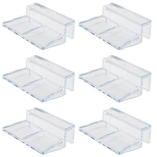 Heyous 6 Stück 8 mm Aquarium Glasabdeckung Clip Halter Acryl Aquarium Abdeckung Clip Klar Universal Deckel Clips für randlose Aquarien von heyous
