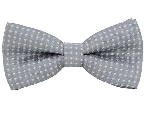 Fliege für Hunde oder Katzen, klein, verstellbar, für Welpen oder Kätzchen, mittelgroßer Hals, Fliege für Ostern, Hochzeit, Geburtstag, Geschenk D-D-T-1 (Grau mit weißen Punkten) von heypet