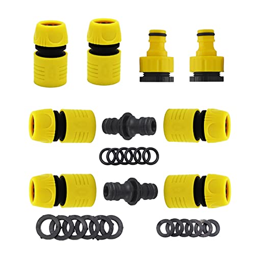 Schlauchverbinder 1/2 zoll, 9 Stück Schlauch Kupplung-Satz, Gartenschlauch Verbindungsstück Kit, Doppelstecker Steckverbinder Plastic Schlauchstück Set, Kupplung Schlauch Anschluss für Garten (Gelb) Schlauchverbinder 1/2 zoll, 9 Stück Schlauch Kupplung-Satz, Gartenschlauch Verbindungsstück Kit, Doppelstecker Steckverbinder Plastic Schlauchstück Set, Kupplung Schlauch Anschluss für Garten (Gelb) von hifrom