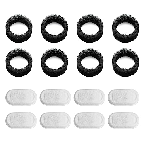 hifrom Cat Fountain Filter Replacement,Pet Water Fountain,8 Pack Replacement Water Filter with 8 Sponges Compatible with 67oz/2l Dog Water Dispenser von hifrom