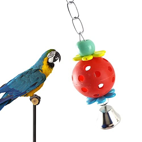 Aufgehängter Vogelball mit Glocke | Ball-Vögel-Spielzeug-Kaupapagei-Schaukel-Glocke - Aufgehängter bunter Vogelball für Kakadufinken, kleine, mittelgroße Vögel, kleines Sittichkäfigzubehör Higyee von higyee