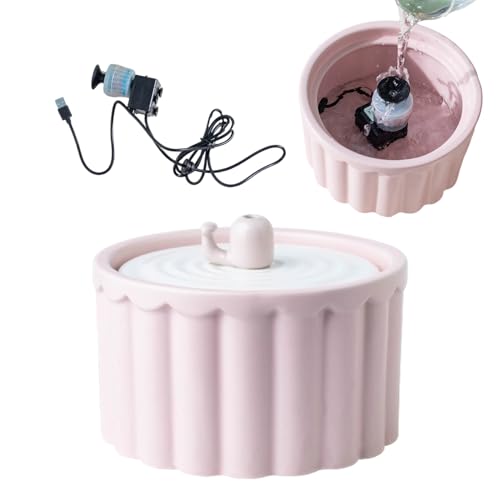 Automatische Wasserschale für Katzen | Kitty Wasserbrunnen mit einem Fassungsvermögen von 1 l, Wasserschale aus Keramik, Bewässerungszubehör für Katzen für Wohnzimmer, Schlafzimmer, Krankenhaus für von higyee