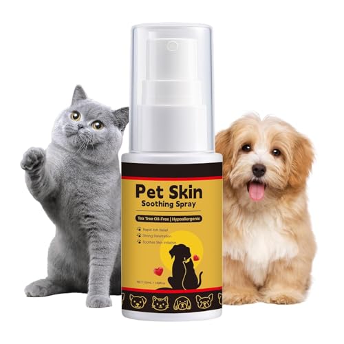 Beruhigendes Hautspray Für Hunde & Katzen - Fellpflege-Spray | Juckreizlinderung Und Glanz 50ml Fellbefeuchtung Für Gesundheit Abweisend Gegen Schmutz Wunden Katzen Kitten Pflege von higyee