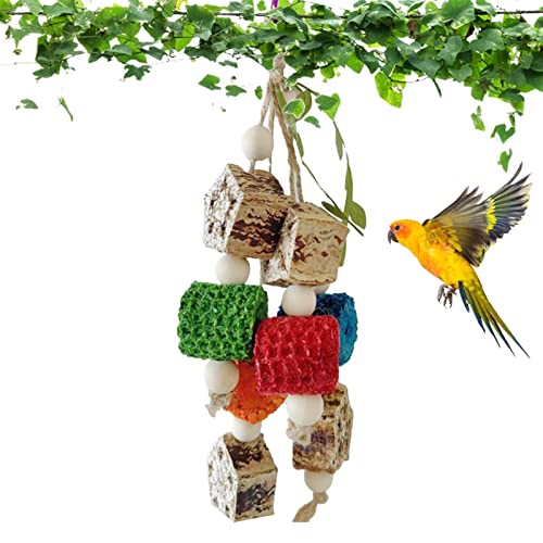 Bird Parrot Swing Kauspielzeug | Bunte Behänge Papagei Vogel Backenzahn Spielzeug | Cage Bite Zubehör Widerstandsfähiger Hängemattenzweig Dekorativ Higyee von higyee