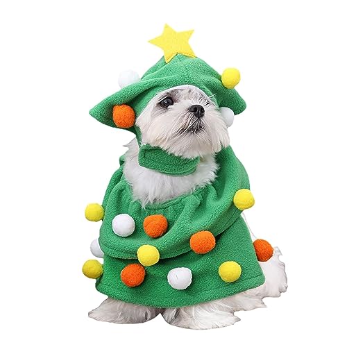 Haustierkostüm Weihnachten | Winterkleidung für Hunde | Cosplay Kostü aus Fleece Weihnachten Verstellbares Dekolleté schafft eine weihnachtliche Atmosphäre für Welpen, Kätzchen, Hunde Higyee von higyee