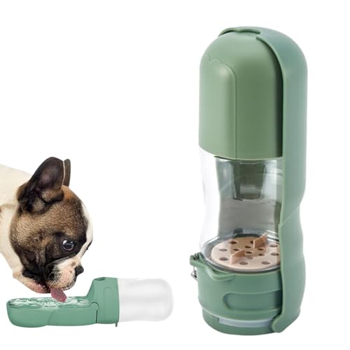 Hundewasserflasche Futterschüssel, 2 in 1 Hundwasserflasche - 2 in 1 Haustier liefert Trinken - Hundezubehör Fütterungsversorgungen Aktivkohlenstofffilter, durchlaufsicheres Design für das von higyee