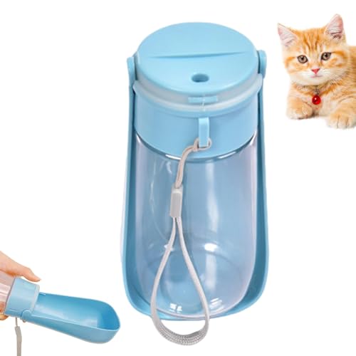 Hundewasserflaschenspender, Wasserflaschen für Spaziergänge mit Hunden | 450 ml Faltbare Futterflasche für Hunde - Auslaufsichere tragbare Hundewasserflasche, Haustier-Hundefutterflasche zum von higyee