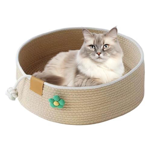 Katzenkorb Bett, Rundes Indoor Haustierbett für Kleine Katzen, Beruhigendes Kratzhaus zum Ausruhen Schlafen Winter Sommer Spielen Wohnzimmer Schlafzimmer Büro Fensterbank Katzenkorb Bett, Rundes Indoor Haustierbett für Kleine Katzen, Beruhigendes Kratzhaus zum Ausruhen Schlafen Winter Sommer Spielen Wohnzimmer Schlafzimmer Büro Fensterbank von higyee