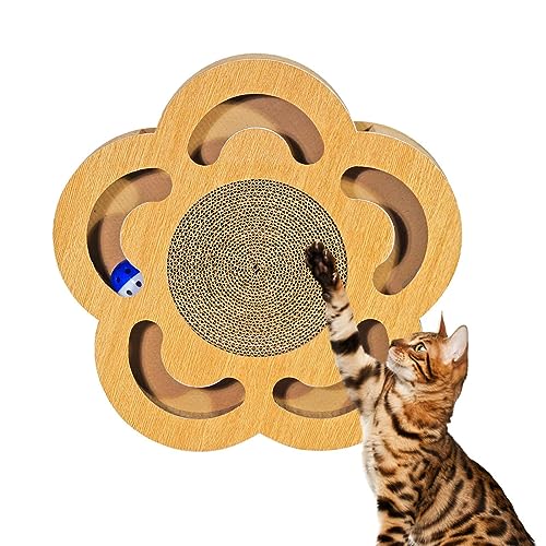 Katzenkratzpads | Katzenkratzbrett mit Glockenball | Kratzpad, Katzenkratzpad aus Wellpappe, Spielbox mit doppelseitigem Design Higyee von higyee
