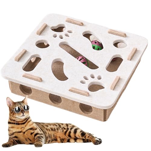 Katzenpuzzle Spielzeug - Bereicherungsspielzeug Für Katzen | Kratzspiel Mit Klingel Und Labyrinth Bahn Zur Beschäftigung Und Für Beissen Bewegung Für Kätzchen Welpen Im Wohnzimmer Oder Käfig Katzenpuzzle Spielzeug - Bereicherungsspielzeug Für Katzen | Kratzspiel Mit Klingel Und Labyrinth Bahn Zur Beschäftigung Und Für Beissen Bewegung Für Kätzchen Welpen Im Wohnzimmer Oder Käfig von higyee