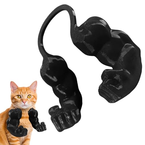 Kleine Hände Für Katzen - Kreative Katzenmuskelarme | Realistische Menschliche Arme Requisiten Haustier Interaktives Spielzeug | Lustiges Haustier Cosplay Accessoires Für Partys Vorräte (Schwarz) von higyee