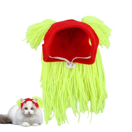 Wollmütze für Haustiere, Katzen-Outfits Haustierkleidung, Verstellbare Katzenkopfbedeckung, handgefertigtes Design, Lustige Katzen-Outfits für Hundewelpen zu Weihnachten, Haustier, Geburtstag, Wollmütze für Haustiere, Katzen-Outfits Haustierkleidung, Verstellbare Katzenkopfbedeckung, handgefertigtes Design, Lustige Katzen-Outfits für Hundewelpen zu Weihnachten, Haustier, Geburtstag, von higyee