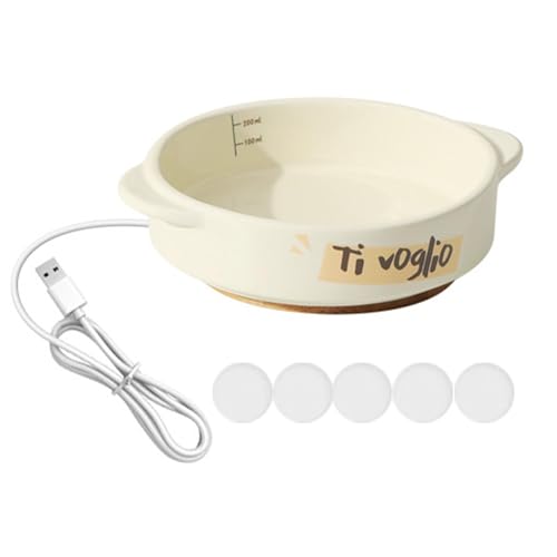 higyee Beheizter Wassernapf für Hunde | Beheizte Keramik-Tränke für Haustiere | Wiederverwendbarer Outdoor-Heiznapf für Hunde, Katzen, Vögel, Kaninchen und kleine Haustiere von higyee