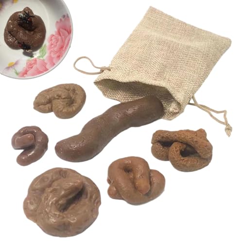 higyee Fake Poop Spielzeug für Hunde und Erwachsene | Neuheiten Fake Poop Toys für Halloween Aprilscherz, 6 verschiedene Formen von higyee