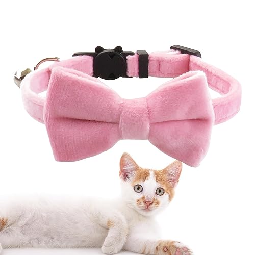 higyee Halsband für Haustiere mit Glocke | verstellbares Halsband für Hunde und Katzen mit abnehmbarer Glocke – Fliege für Hunde auffällig modisch für Spaziergänge, Reisen, Zuhause von higyee